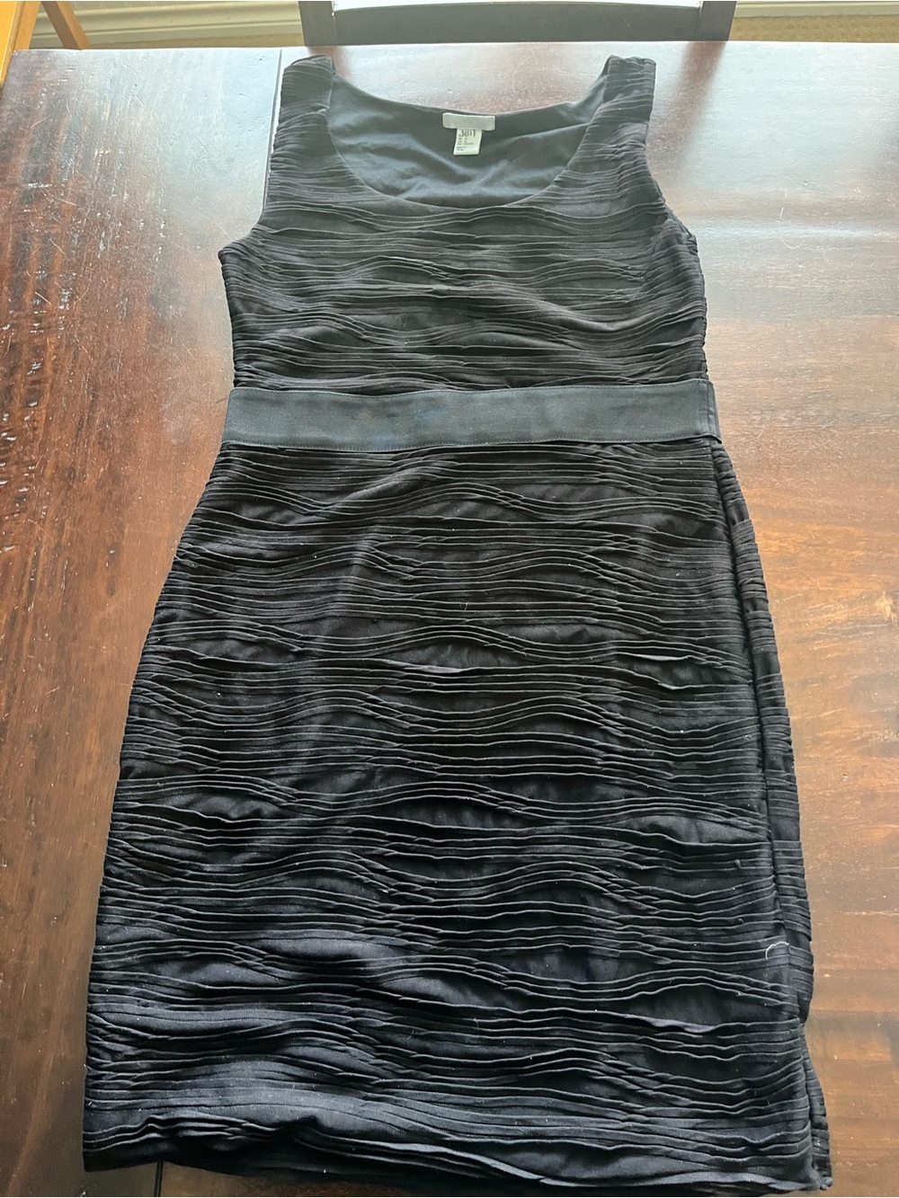 H&M Black Sleeveless Textured Mini Dress